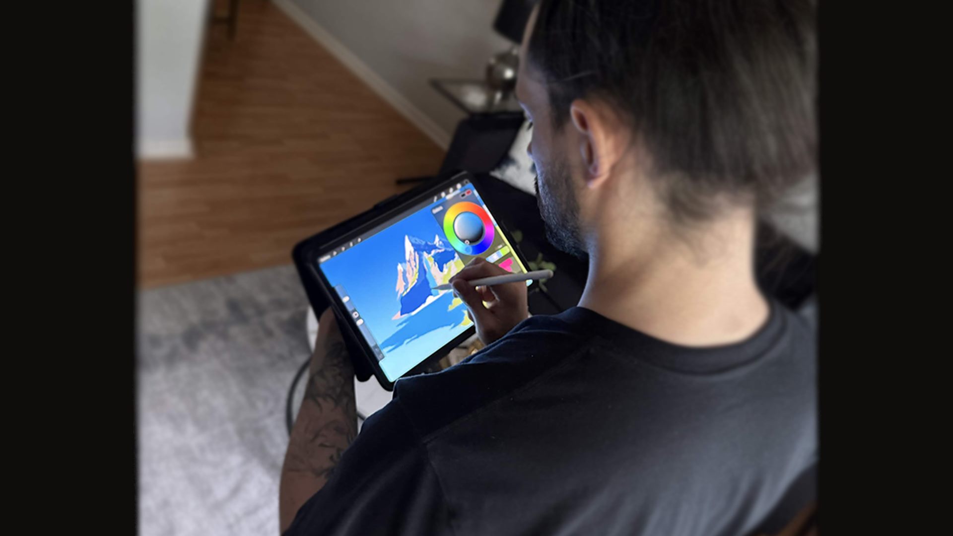 Ghost Canvas Studio creative work in progress on a tablet